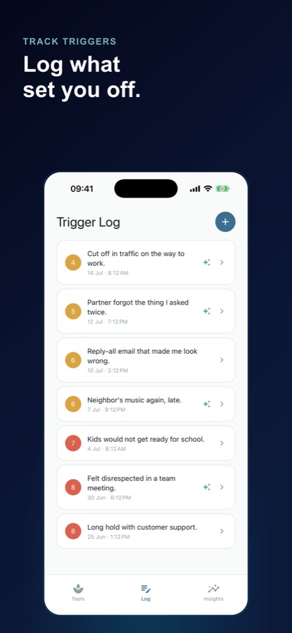 A screen from the Anger Management: Calm Down app