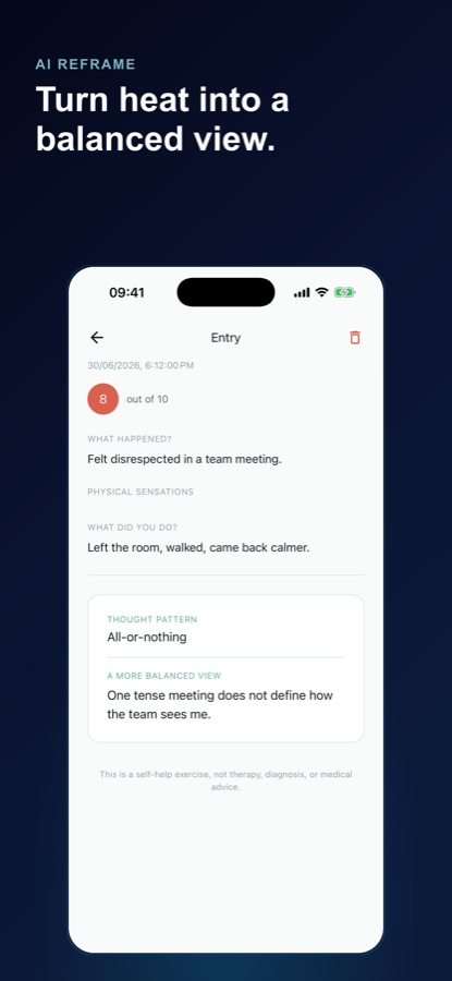 A screen from the Anger Management: Calm Down app