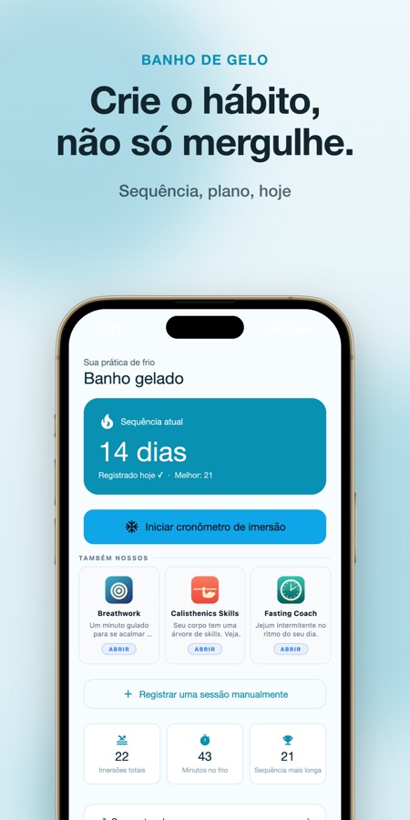 Captura de tela do app Cold Plunge: Ice Bath Timer 1