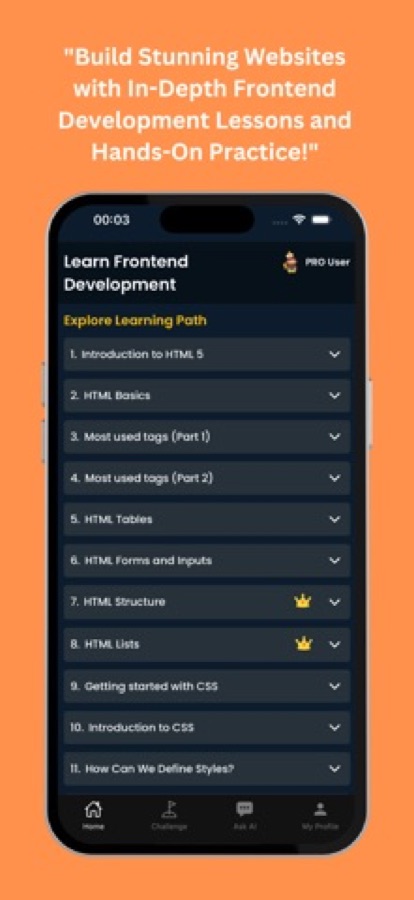 Elenco del percorso di apprendimento che inizia con Introduzione a HTML 5, le basi di HTML e i tag più utilizzati