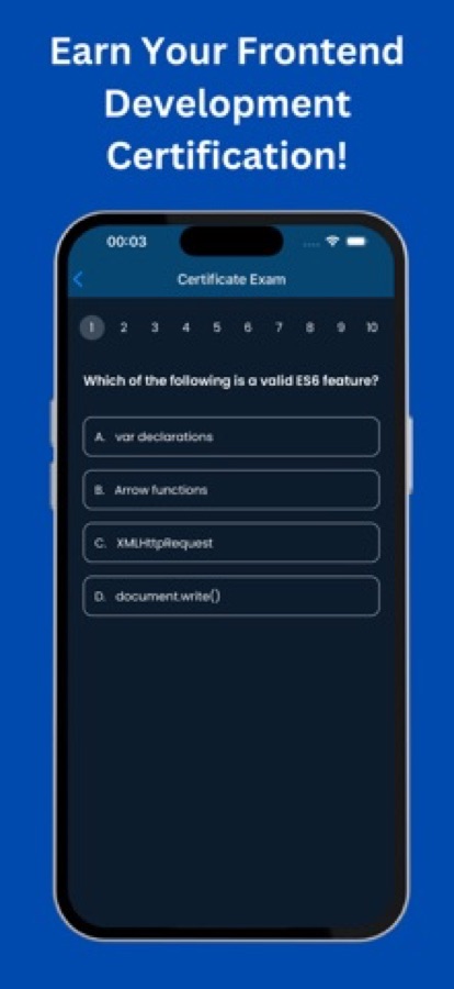 Domanda dell'esame per il certificato che chiede quale opzione sia una funzionalità valida di ES6