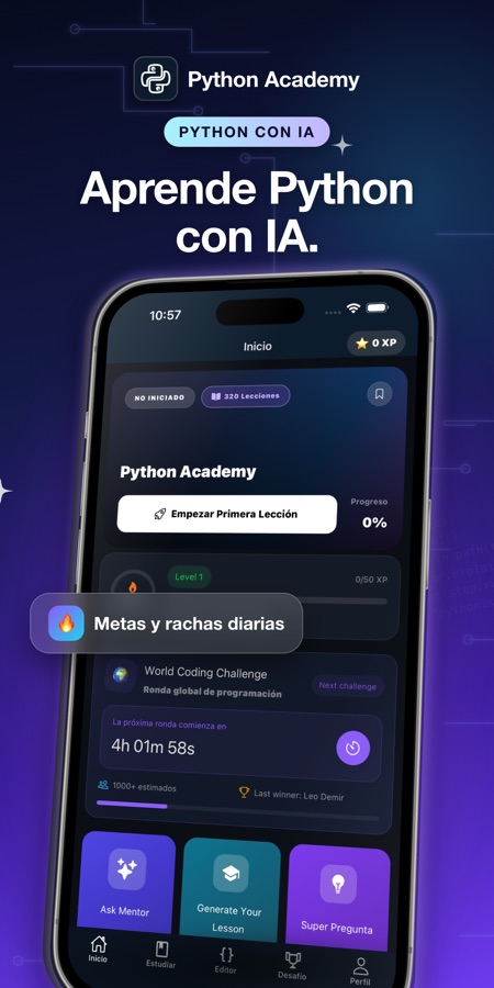 Captura de pantalla de Aprender Python: Curso Code 1