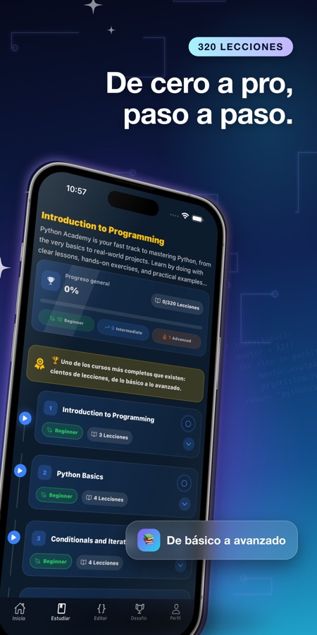 Captura de pantalla de Aprender Python: Curso Code 2