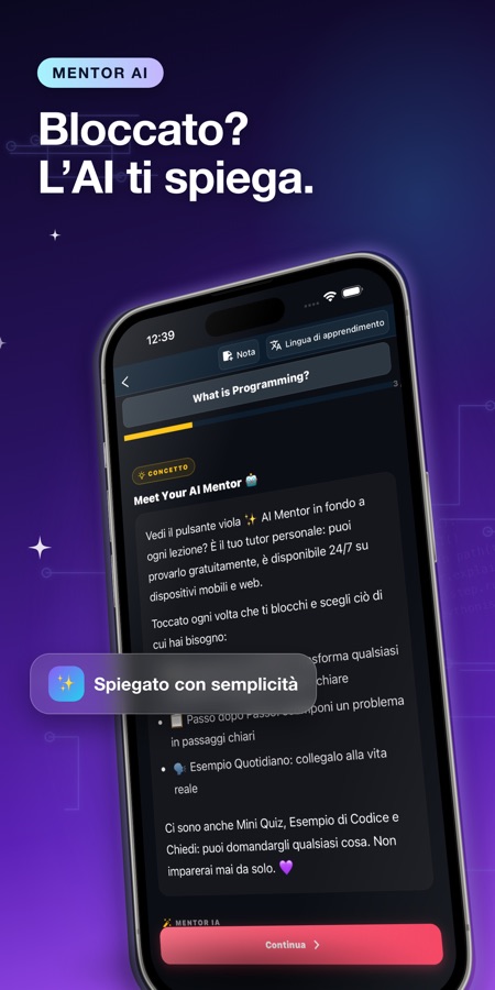 Screenshot 3 dell'app Imparare Python: Corso Code