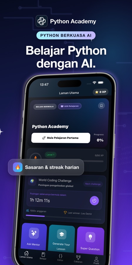Tangkapan skrin Belajar & Amali Python 1