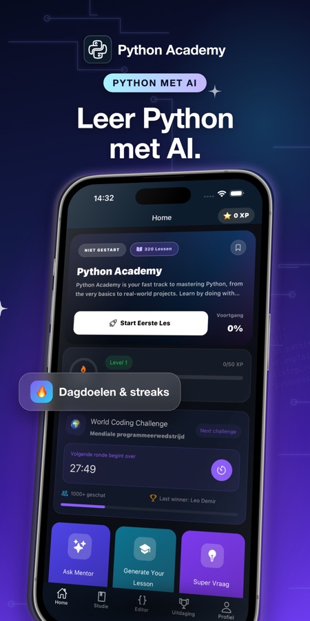 Schermafbeelding 1 van Python leren & oefenen