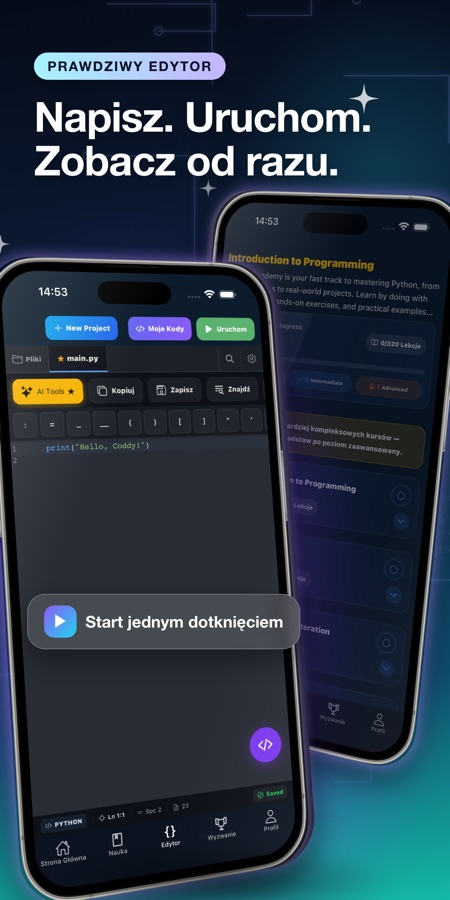 Zrzut ekranu aplikacji Nauka Python: kod i praktyka 4