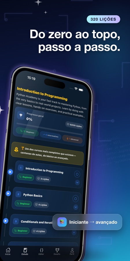 Captura de tela do app Aprender Python: Curso Code 2