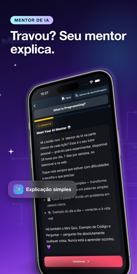 Captura de tela do app Aprender Python: Curso Code 3