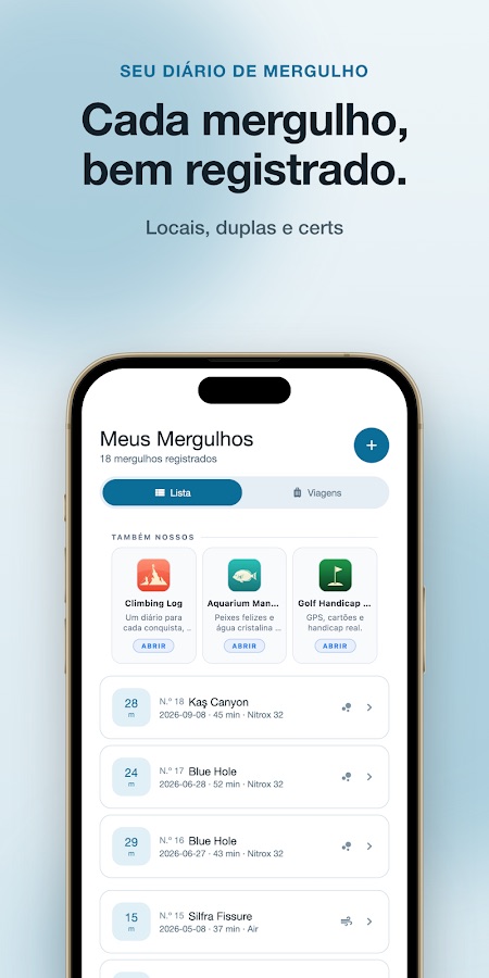 Captura de tela do app Dive Log: Scuba Logbook 1